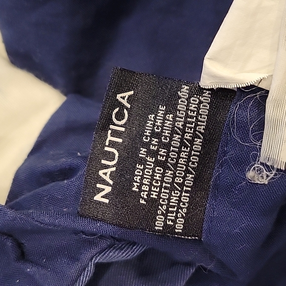 2-NAUTICA Vintage Blue-white PATCHWORK Kantha stitched REGULAR PILLOW SHAMS - Picture 5 of 7